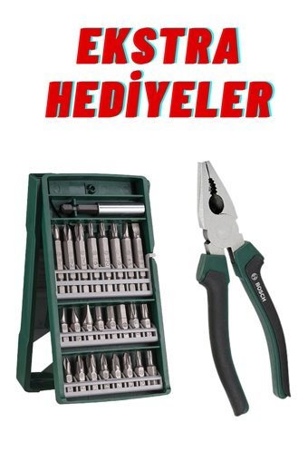 Bosch GSB 18 V 2 Ah Kömürsüz Darbeli Akülü Vidalama Makinesi + 26 Parça Aksesuar Seti
