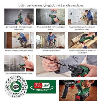 Bosch UniversalHammer 18 V 2.5 Ah Kömürsüz Akülü Vidalama Makinesi