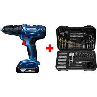 Bosch GSB 180-Li 18 V 2.0 Ah Kömürsüz Darbeli Akülü Vidalama Makinesi + 103 Parça Vidalama Ucu Seti