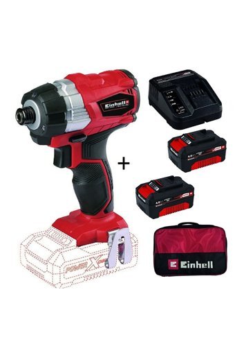 Einhel TE-CI 18 V 4 Ah Kömürsüz Darbeli Çift Akülü Vidalama Makinesi + Starter Kit ve Bez Çanta