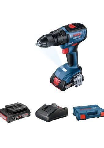 Bosch GSB 18 V 2.0 Ah Kömürsüz Darbeli Akülü Vidalama Makinesi + 2 Adet Akü Çantalı Set