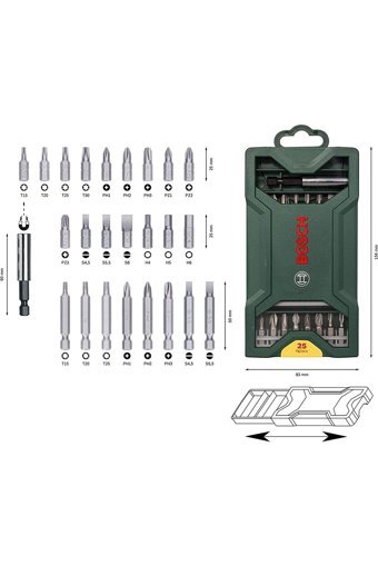 Bosch GSB 185-Li 18 V 2.0 Ah Kömürsüz Darbeli Akülü Vidalama Makinesi + + 49 Parça Uç