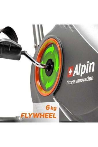 Alpin Alpin Picco B-180 120 kg Kapasiteli Koltuklu Manyetik Dikey Kondisyon Bisikleti Gri