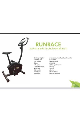 Altis Runrace 120 kg Kapasiteli Koltuklu Manuel Dikey Kondisyon Bisikleti Siyah
