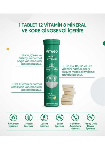 Vitago Multivitamin Yetişkin 20 Adet