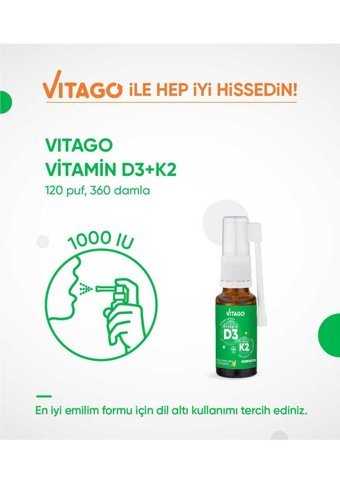 Vitago D3 K2 Yetişkin 20 ml