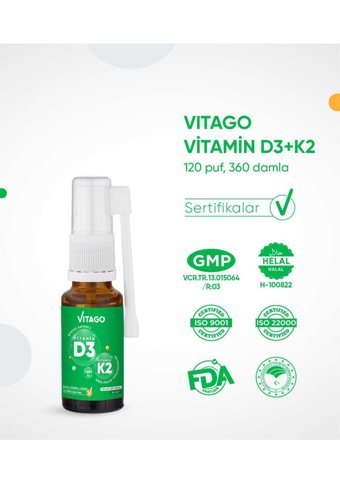 Vitago D3 K2 Yetişkin 20 ml