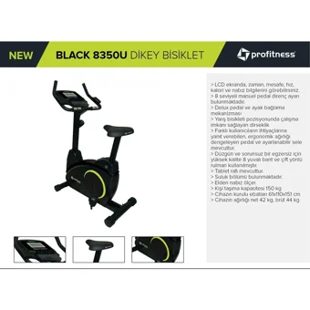 Profitness 8350U Dlx 150 kg Kapasiteli Manuel Koltuklu Manyetik Dikey Kondisyon Bisikleti Gri