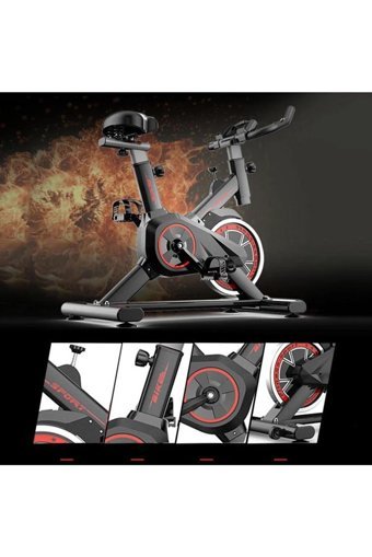 Slipt Spinning Bike 110 kg Kapasiteli Manuel Mekanik Dikey Kondisyon Bisikleti Siyah