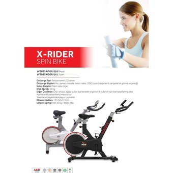 Voit X - Rider Spin Bike Manuel Mekanik Dikey Kondisyon Bisikleti Siyah
