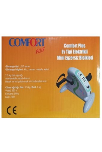 Comfort Plus Elektrikli 120 kg Kapasiteli Manuel Dikey Kondisyon Bisikleti Beyaz