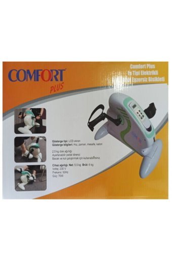Comfort Plus Elektrikli 120 kg Kapasiteli Manuel Dikey Kondisyon Bisikleti Beyaz