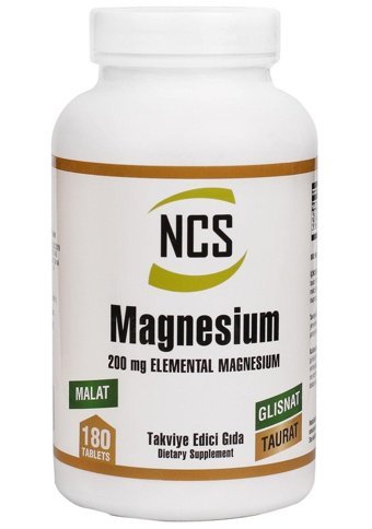 Ncs Magnesium Bisglisinat Malat Taurat Yetişkin Mineral 180 Adet