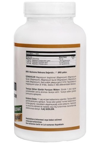 Ncs Magnesium Bisglisinat Malat Taurat Yetişkin Mineral 180 Adet