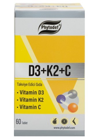 Phytodef D3 + K2 + C Yetişkin 60 Adet