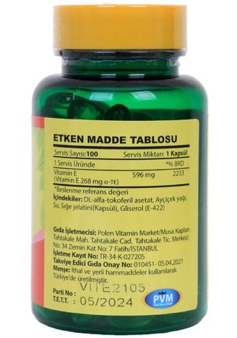 Vitapol E Vitamini Yetişkin 100 Adet