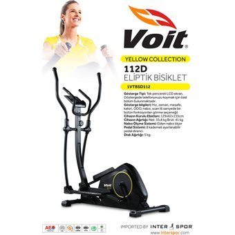 Voit Yellow Collection 112D Manuel Mekanik Yatay Kondisyon Bisikleti Siyah