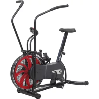 Fox Fitness X2 Air Bike 100 kg Kapasiteli Koltuklu Mekanik Dikey Kondisyon Bisikleti Kırmızı-Siyah