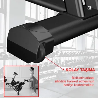 Hattrick Spinbike Mega 120 kg Kapasiteli Koltuklu Manyetik Dikey Kondisyon Bisikleti Siyah
