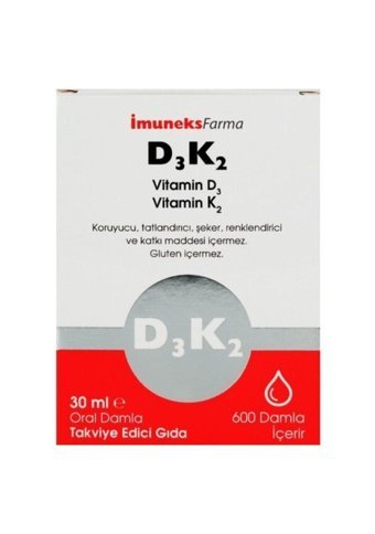 Imuneks Farma Vitamin D3 K2 Natürel Sızma Zeytinyağı Yetişkin 30 ml