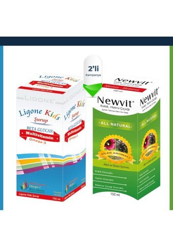 Ligone Beta Glucan Çilek Portakal Çocuk Yetişkin 150 ml + Newvit Kekik Hatmi Şurup