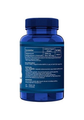 Ncs Magnesium L-Threonate Vejeteryan Ahududulu Yetişkin Mineral 90 Adet