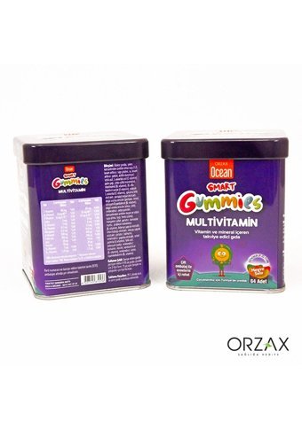 Ocean Smart Gummies Limon Portakal Çilek Elma Yetişkin 2x64 Adet
