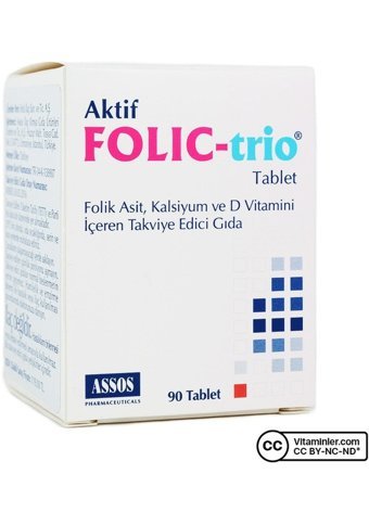 Assos Folic-Trio Yetişkin Mineral 90 Adet