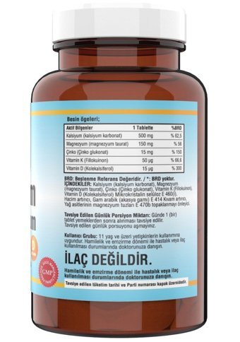 Ncs Calcium Magnesium Zınc Yetişkin Mineral 120 Adet