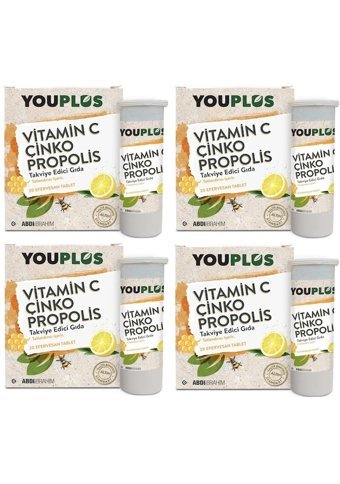 Youplus Vitamin C Çinko Propolis Portakallı Yetişkin 4x20 Adet