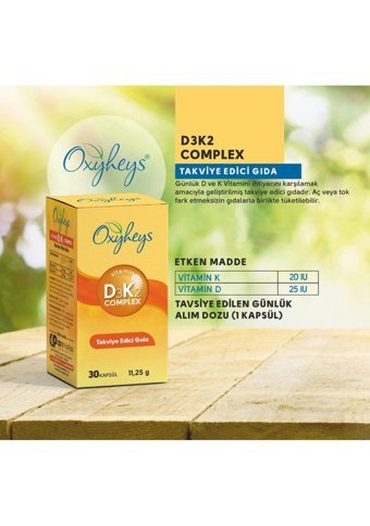 Oxyheys D3 K2 Complex Yetişkin Mineral 30 Adet