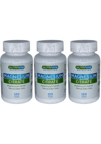 Nutrivita Nutrition Magnesium Citrate Yetişkin Mineral 3x120 Adet