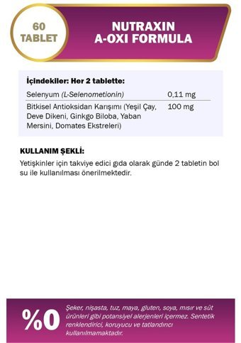 Nutraxin A-Oxi Formula Yetişkin Mineral 3x60 Adet