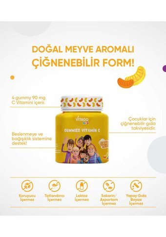 Vitago Gummies Vitamin Seti Meyveli Çocuk Vitamin 4x30 Adet
