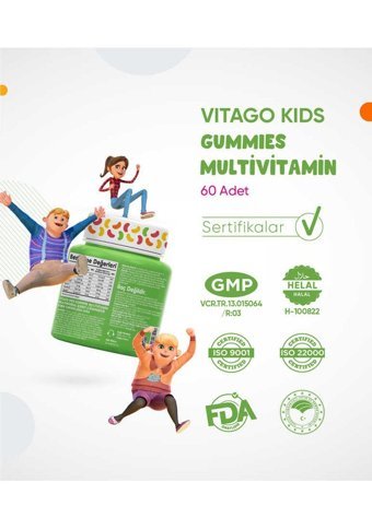 Vitago Gummies Vitamin Seti Meyveli Çocuk Vitamin 4x30 Adet