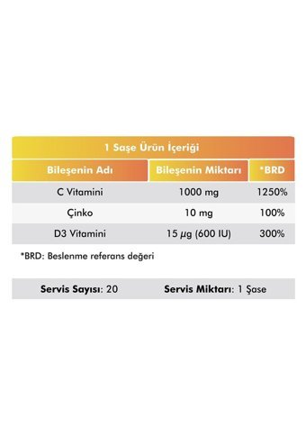 Voop C Vitamini Çinko D3 Yetişkin 20 Adet