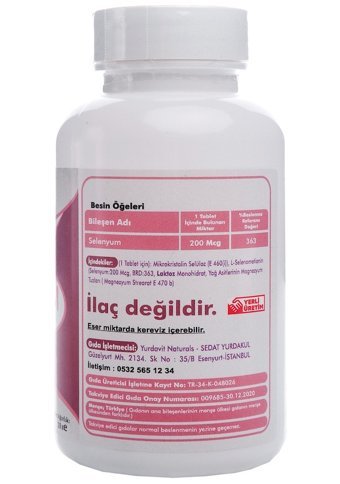 Yurdavit Selenium-Zinc Gluconate Yetişkin Mineral 2x120 Adet