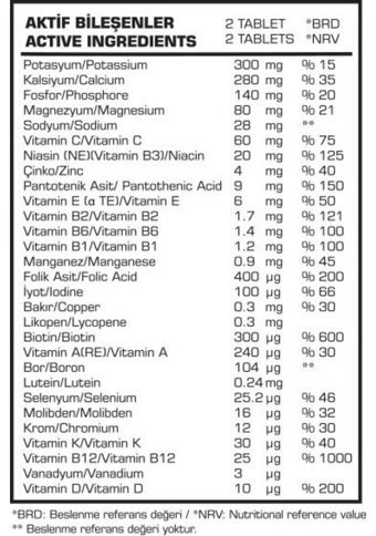 Bpn Eco Beta Vitamin Mineral Yetişkin Mineral 60 Adet
