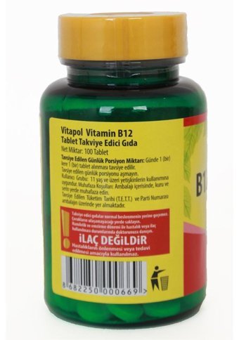 Vitapol Vitamin B12 Yetişkin 2x100 Adet