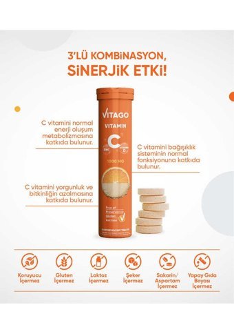 Vitago Vitamin C Portakallı Yetişkin 2x20 Adet
