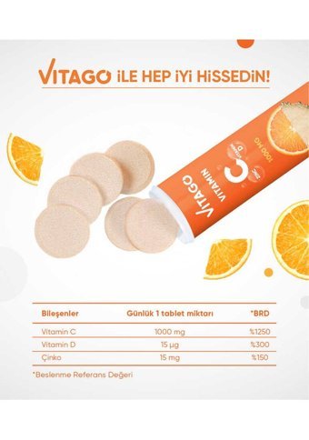Vitago Vitamin C Portakallı Yetişkin 2x20 Adet