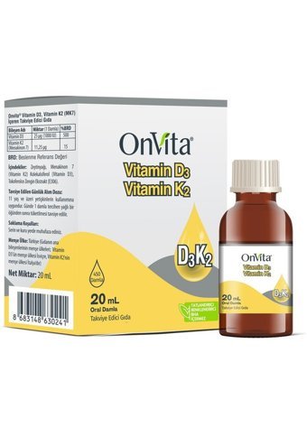 Onvita Vitamin D3+K2 Yetişkin 20 ml
