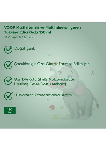 Voop Multivitamin Multimineral Portakallı Çocuk Vitamin Mineral 150 ml