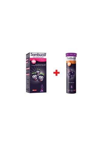 Sambucol Plus Kara Mürver Özütü Yetişkin Mineral 15 Adet + Sambucol Plus Efervesan 15 Tablet