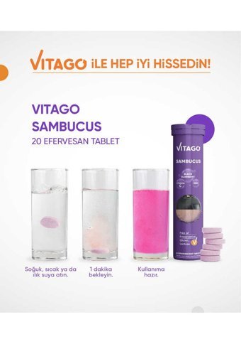 Vitago Sambucus Vitamin C.Çinko Karamürverli Yetişkin 20 Adet