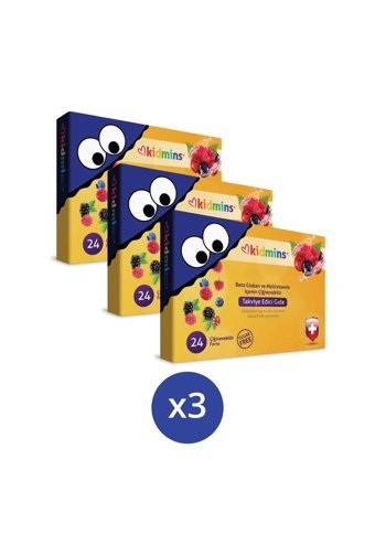 Kidmins Beta Glukan Ve Multivitamin Çocuk Vitamin 3x24 Adet