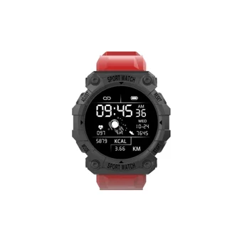 Arion FD68S Android-iOS Uyumlu Android-iOS Plastik Kordon Yuvarlak Tansiyon Ölçen Unisex Akıllı Saat Kırmızı