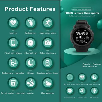 Arion FD68S Android-iOS Uyumlu Android-iOS Plastik Kordon Yuvarlak Tansiyon Ölçen Unisex Akıllı Saat Kırmızı