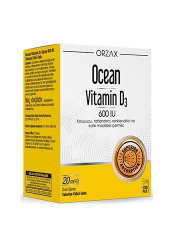 Orzax Vitamin D3 400 Iu Zeytinyağı Çocuk Yetişkin 20 ml