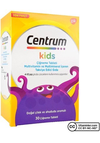Centrum Multivitamin Ahududu Doğal Çilek Çocuk Vitamin 30 Adet